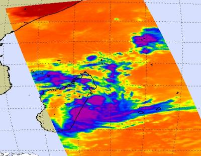 NASA Infrared image of Hubert Near Madagascar