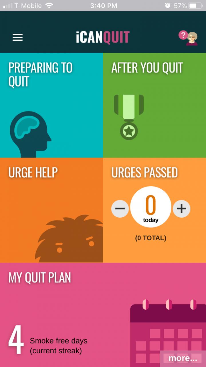 Screen Shot of iCanQuit App