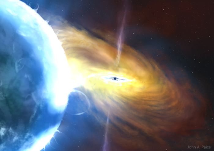 Artist impression of a black hole accretion