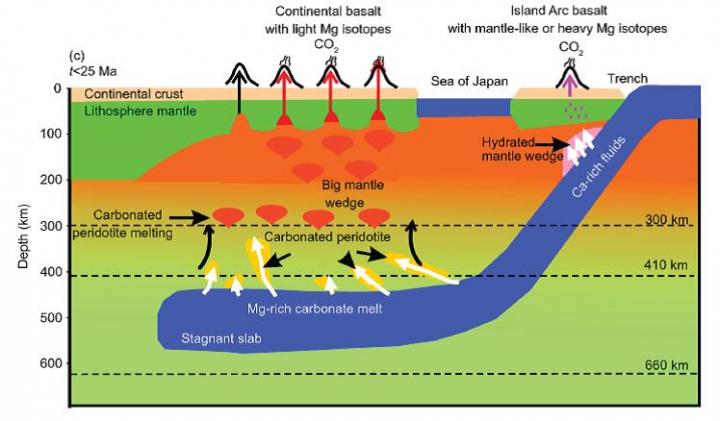 Scientists Reveal the Links between Deep Carbon Cycle and Geodynamics of Big Mantle Wedge