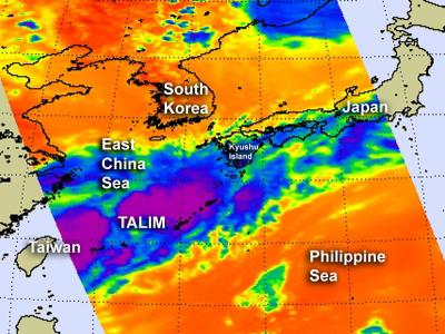 NASA Infrared Image of Tropical Depression Talim