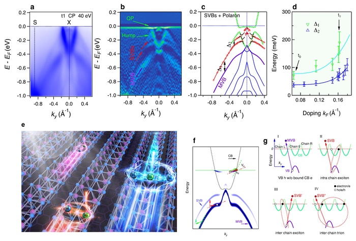 Multiple mobile excitons manifested as sidebands in quasi-one-dimensional metallic TaSe3