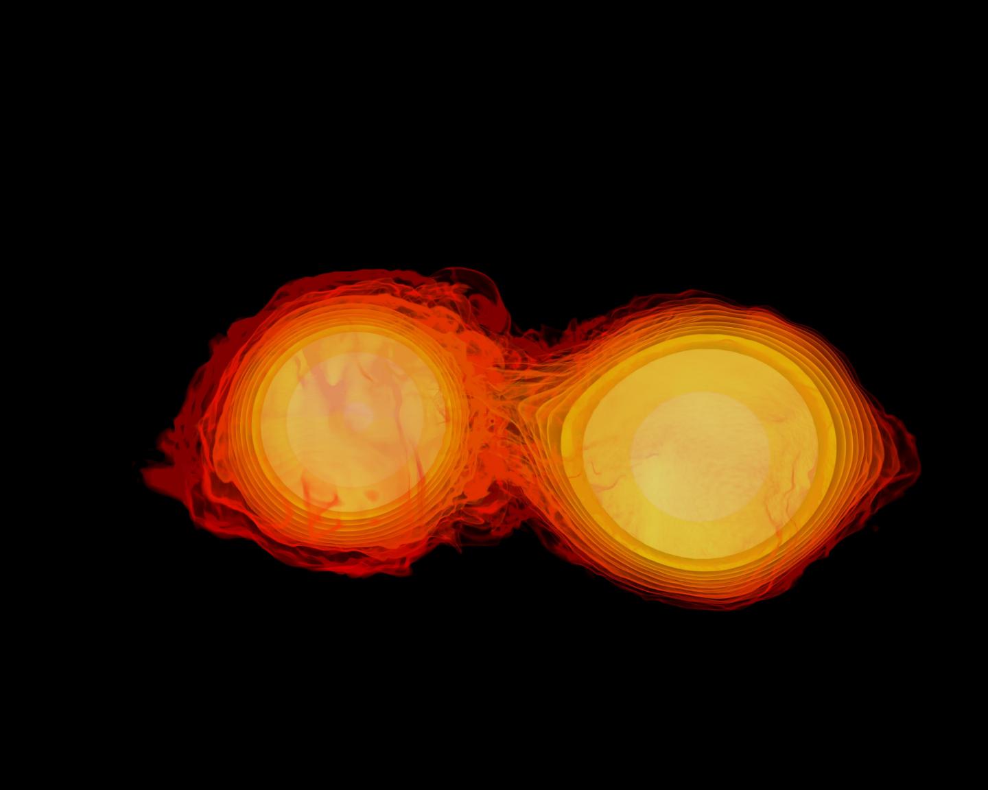 Neutron stars colliding