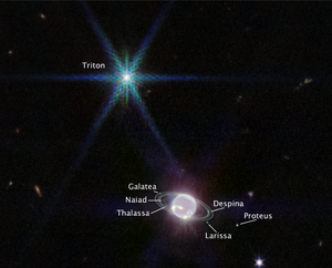 Webb captured seven of Neptune’s 14 known moons