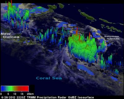 TRMM Satellite 3-D Image of Tropical Depression 21P
