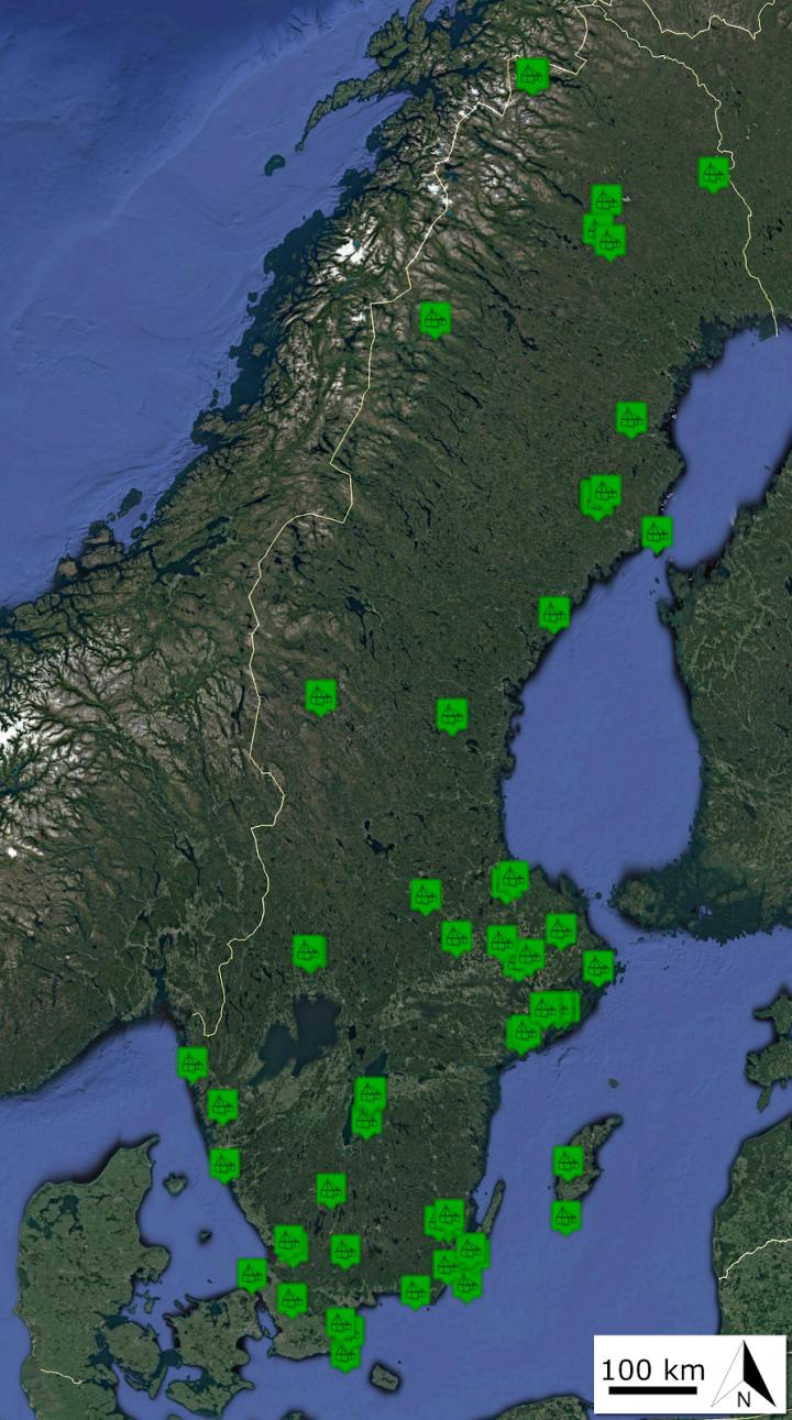Project's Sites across Sweden