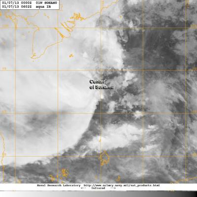 NASA's Aqua Satellite Passed over Sonamu on Jan. 7