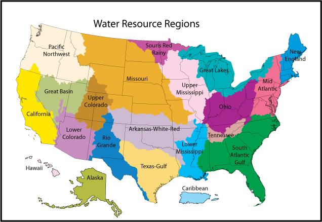 Usgs Watershed Regions Map Image Eurekalert Science News Releases