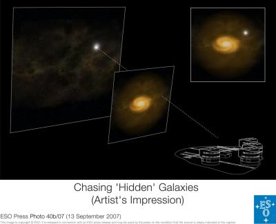Chasing 'Hidden' Galaxies (Artist's Impression)