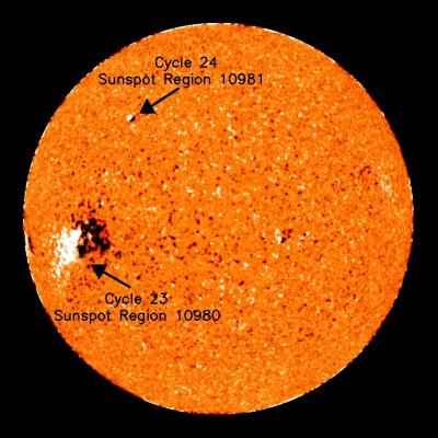 First Sunspot of New Solar Cycle
