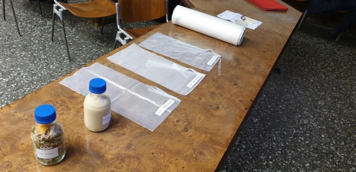 Waste and bioplastic samples