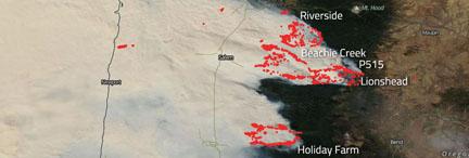 NASA's Aqua Satellite Captures Devastating Wildfires in Oregon