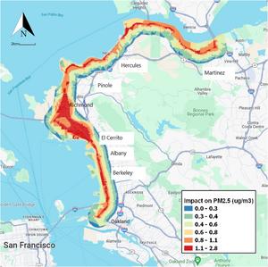 Map of study area - Bay Area coal trains