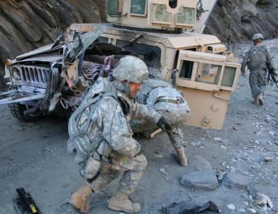 Aftermath of an IED Explosion