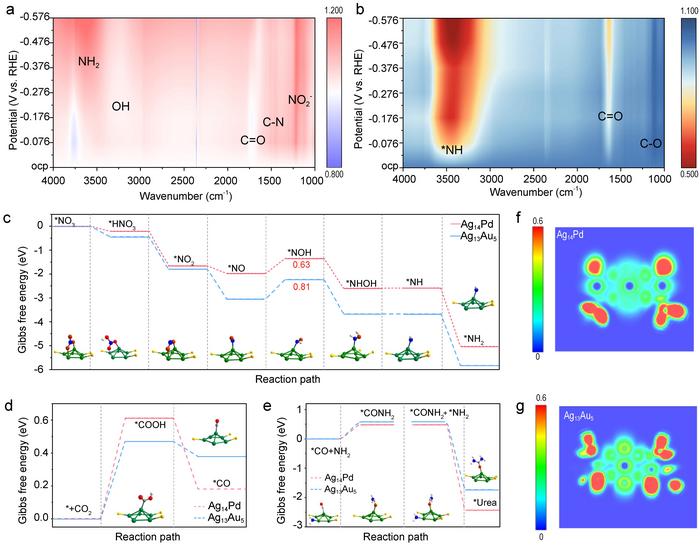 In situ characterization and DFT calculation of Ag14Pd and Ag13Au5 cluster.