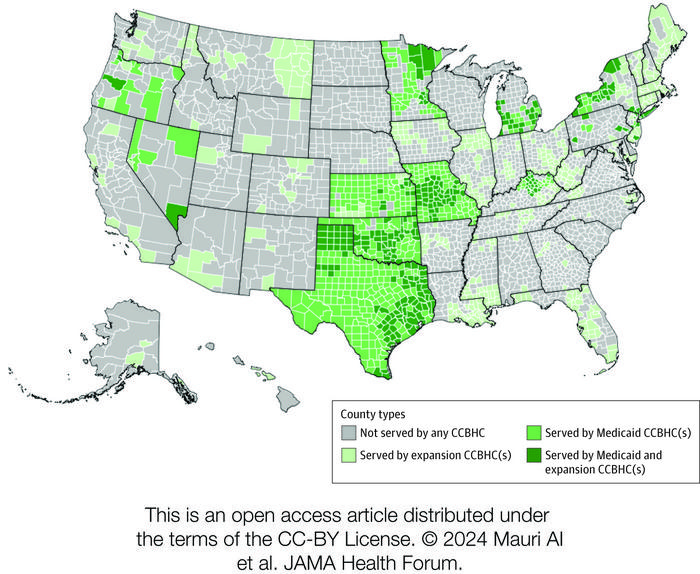 US Counties Served by Certified Community Behavioral Health Clinics (CCBHCs)