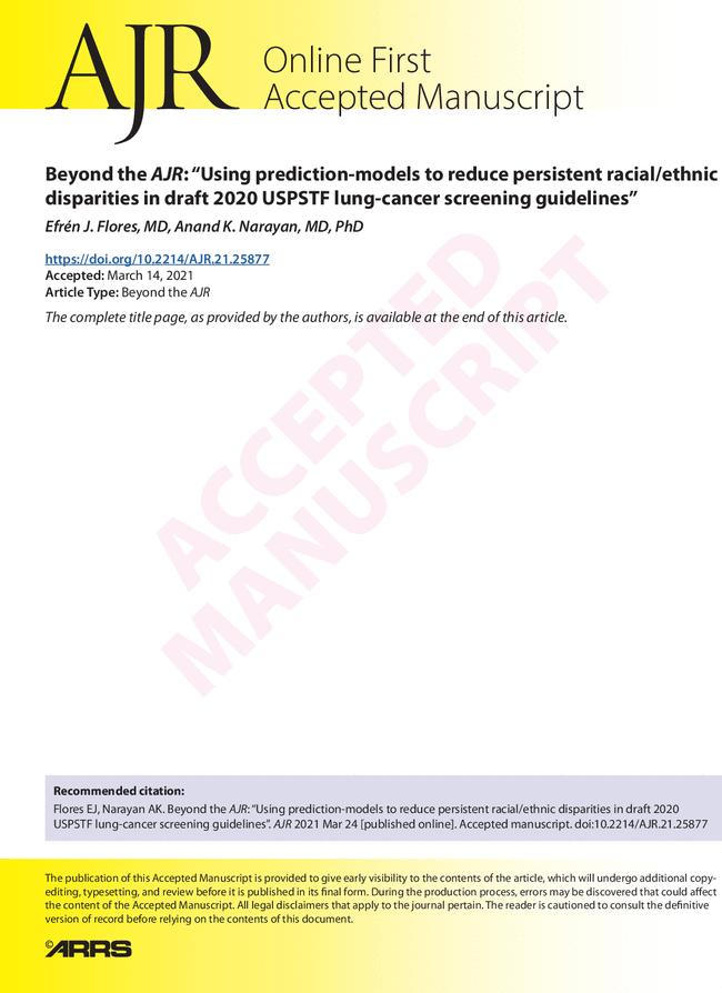 Risk Prediction Reduces Disparities in USPSTF Lung Cancer Screening Guidelines