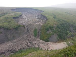 Thaw slump on the Peel Plateau