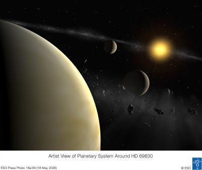 Planetary System Around HD 69830 (Artist's Impression)