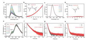 The ML characteristics at 2 K for DR1 (0.5 wt.% and 20 wt.%) and mono-radical TTM-1Cz (0.5 wt.%) doped in PMMA films