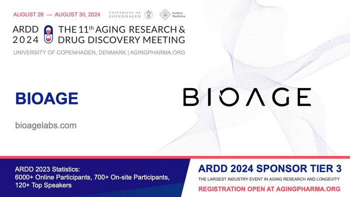 Announcing BioAge as Tier 3 Sponsor of ARDD 2024