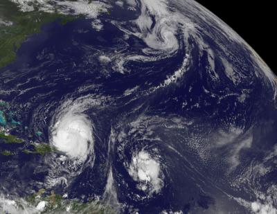 GOES-13 Captures Earl, Danielle and Fiona
