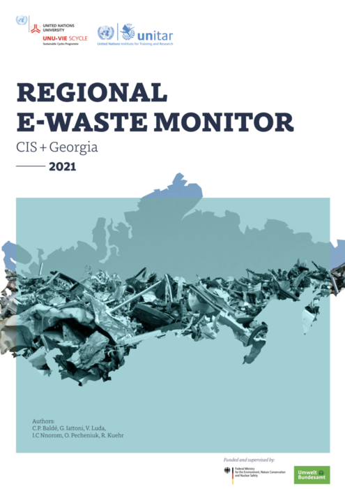 Cover of the UN's “Regional E-waste Monitor CIS + Georgia 2021”