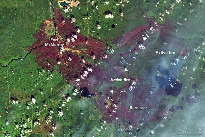 Landsat 8 Image of Fort McMurray fires