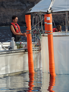 Jan Taucher working on a Mesocosm