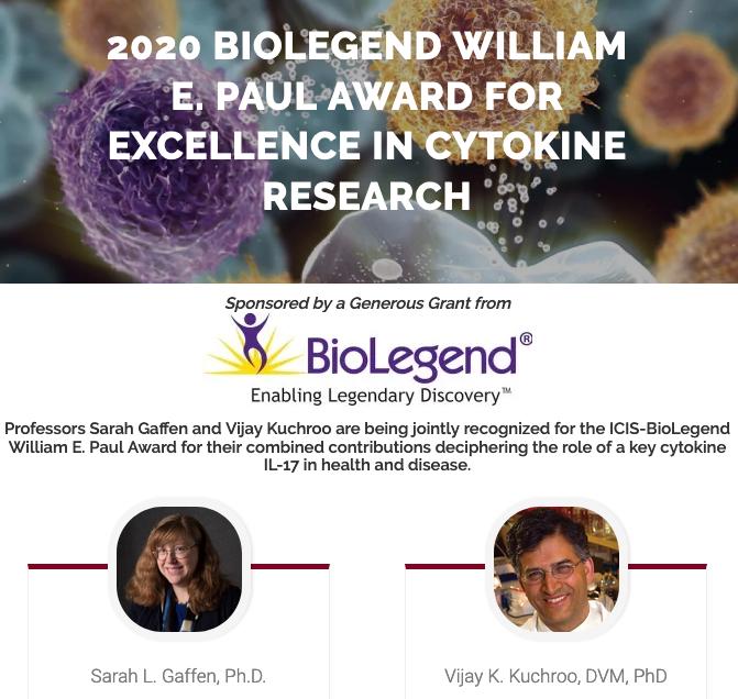 2020 ICIS-BioLegend William E. Paul Award or Excellence in Cytokine Research