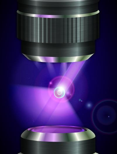 A Double Lens to Beam Laser and Get Holographs