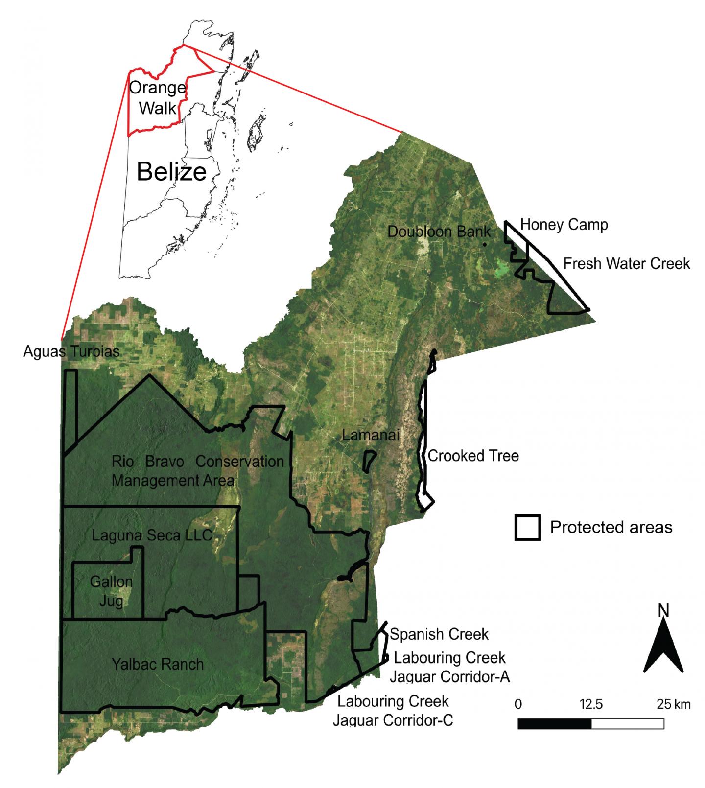 Orange Walk Belize Map Orange Walk District Protected [Image] | Eurekalert! Science News Releases
