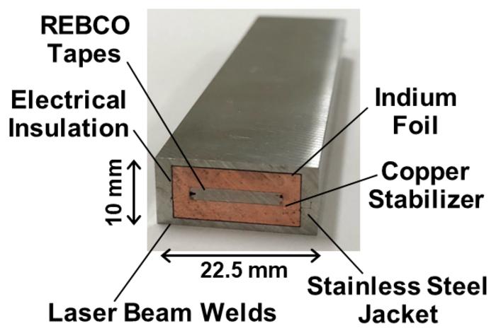 Mockup of the 20-kA-class HTS STARS conductor.