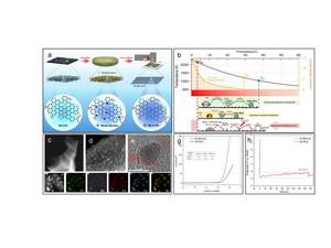 Laser solid-phase synthesis of graphene shell encapsulated HEA nanoparticles on a 3D porous carbon support and their catalytic performance.