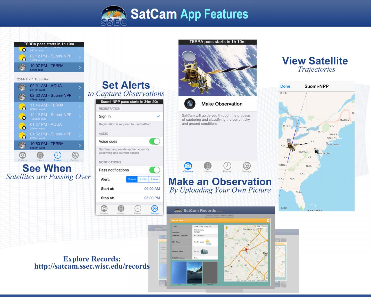 SatCam App Features