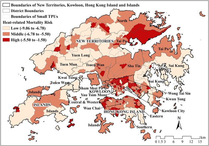 Map of Heat-related mortality risk
