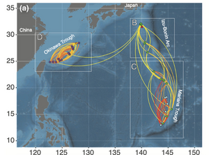 Sub-regions of hydrothermal vents in the Northwest Pacific