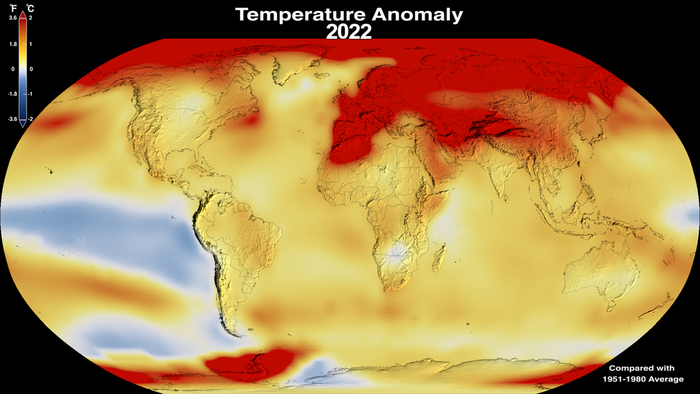 NASA Says 2022 Fifth Warmest Year on Record, Warming Trend Continues