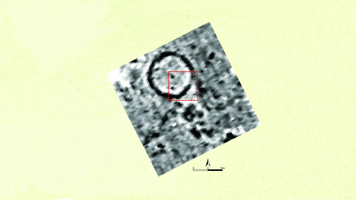 Geophysical Scan of Site Showing Ditch and Area to Be Excavated