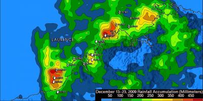 TRMM Spots Heaviest Rainfall from Cyclone Laurence