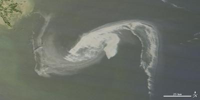 NASA Terra Satellite Zoom-in on Oil Spill