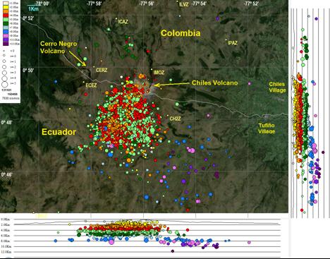Chiles and Cerro Negro Area Volcano Tectonic Earthquakes