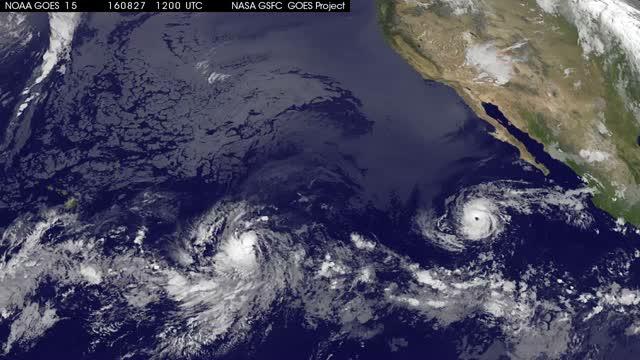 Satellite Tracks Double Eastern Pacific Hurricanes