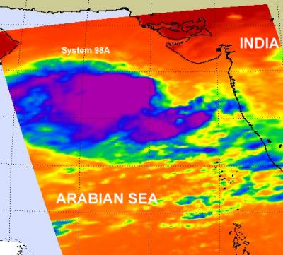 NASA AIRS Instrument Captured an Infrared Look at System 98A