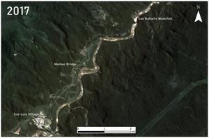 Satellite monitoring at the old San Rafael waterfall, upstream of the CCSHP dam