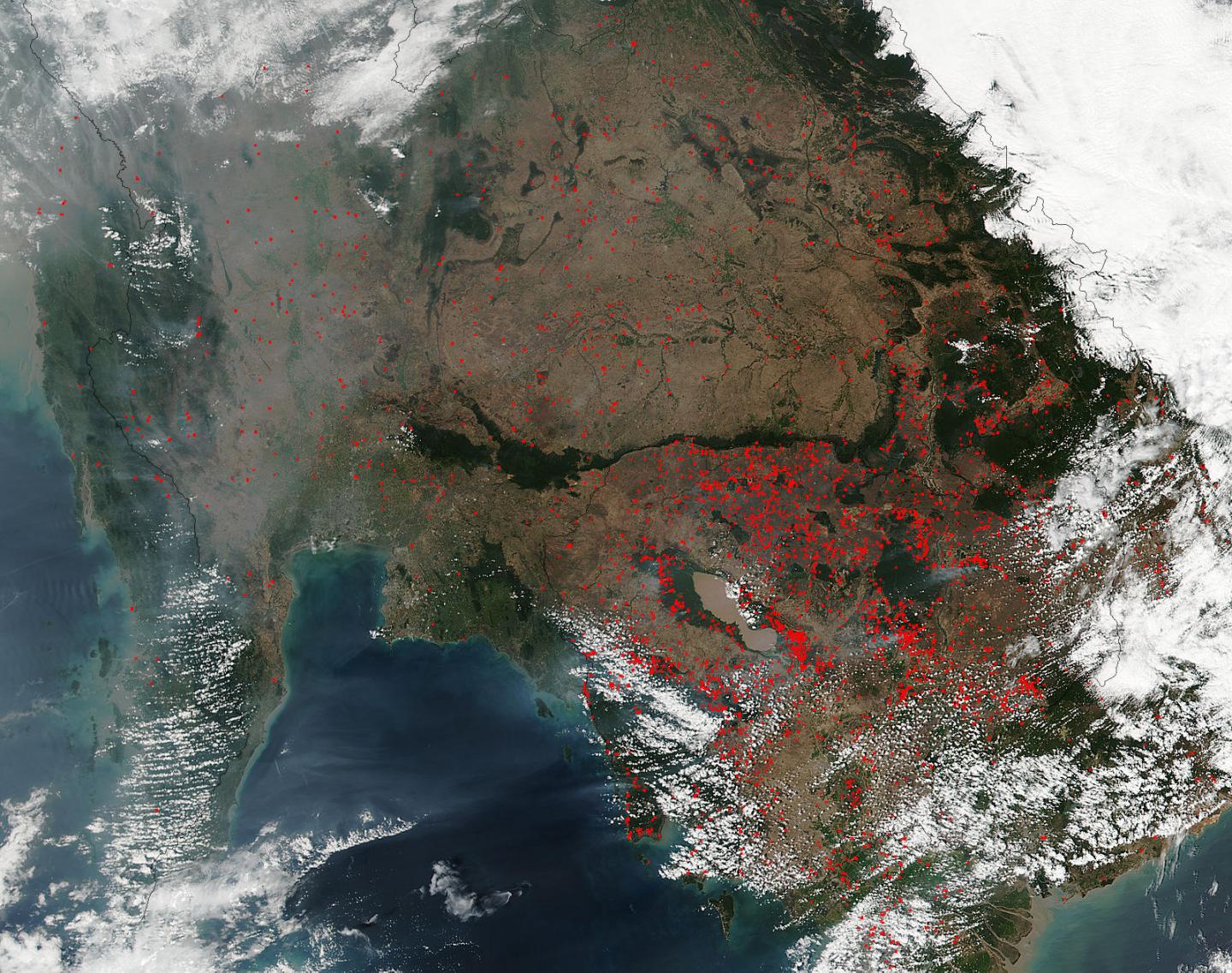 Fires Across Thailand and Cambodia