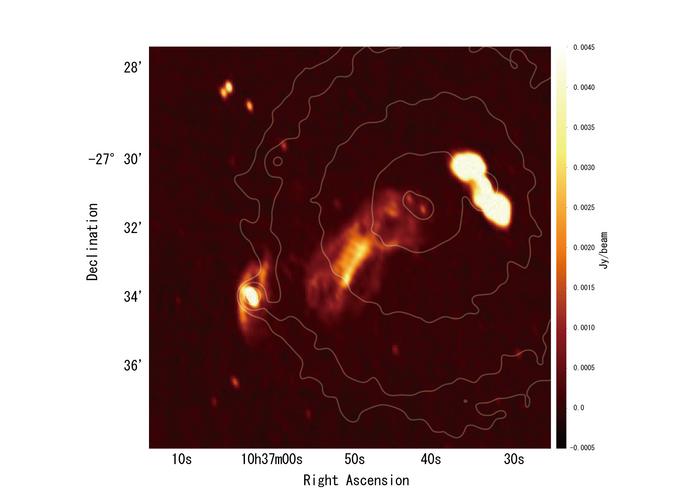 GMRT radio image of the central region of the Hydra Cluster