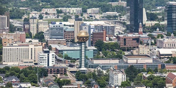Aerial photograph of downtown Knoxville