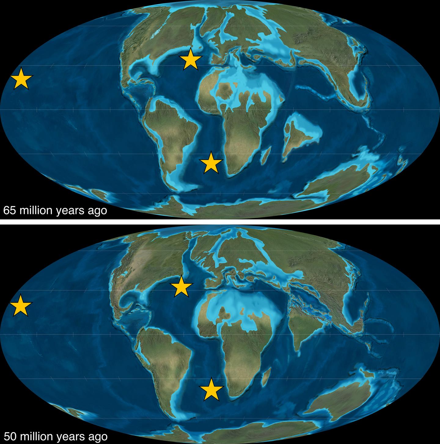 Planetary Changes from 65 to 50 Mya Responsible for Changes to Ocean Oxygen Levels