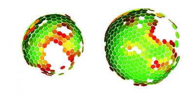 3-D Rconstruction of Immature HIV Lattice
